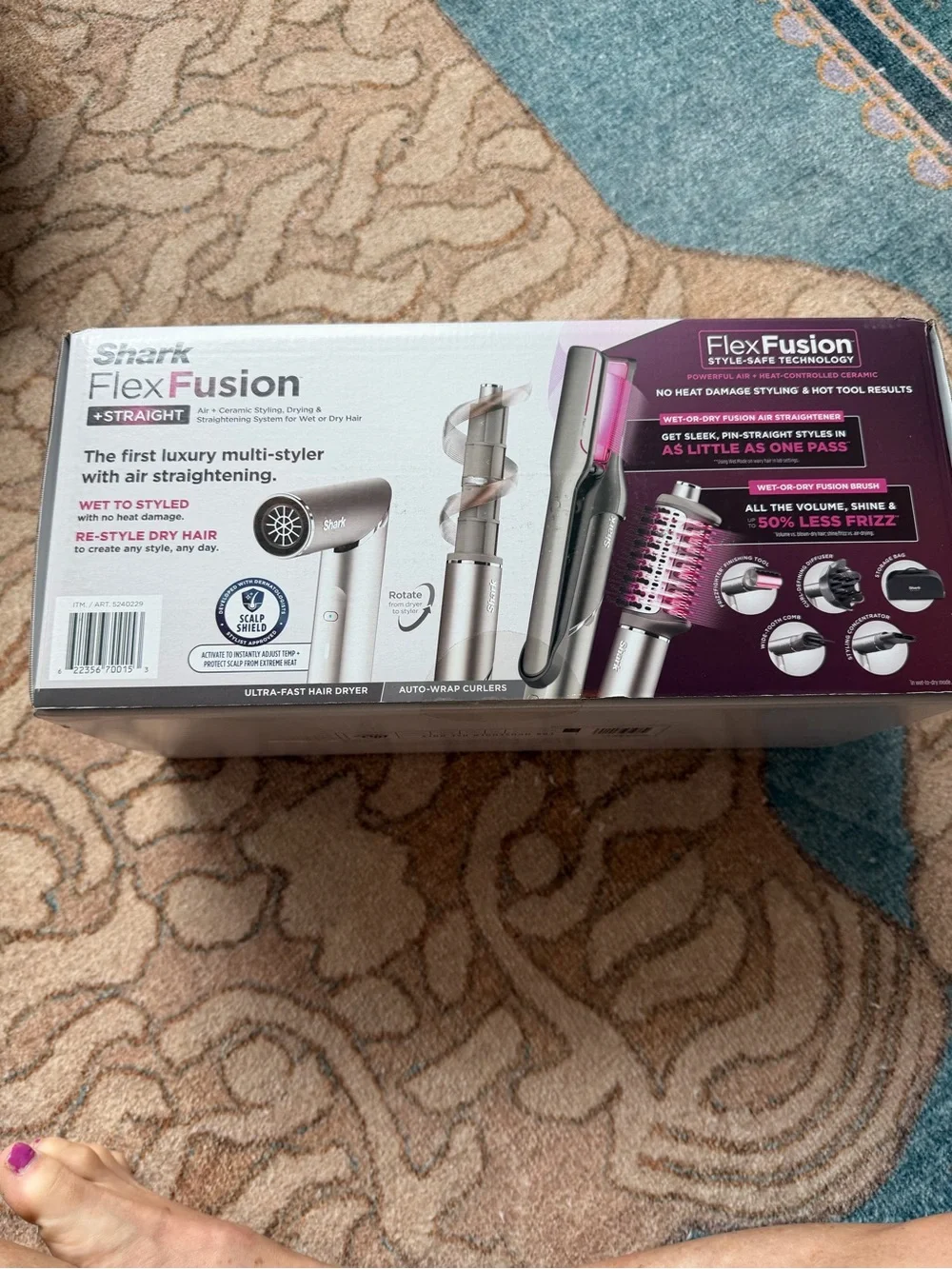 Shark FlexFusion 4-in-1 Hair Multi-Styler in Silver and Pink